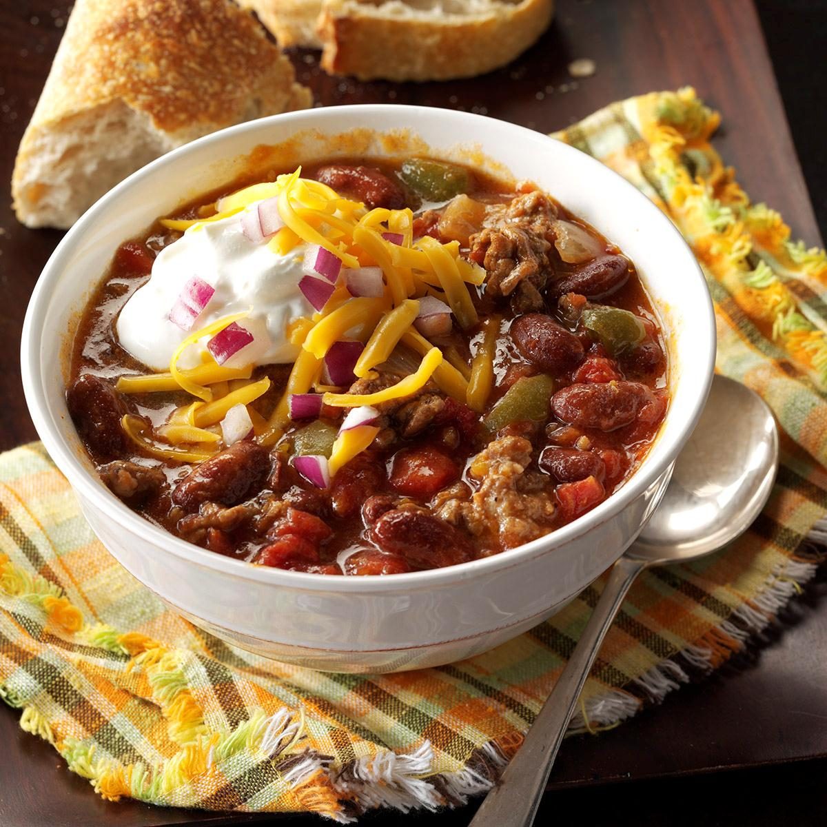 Slow Cooked Chunky Chili Recipe  Taste of Home