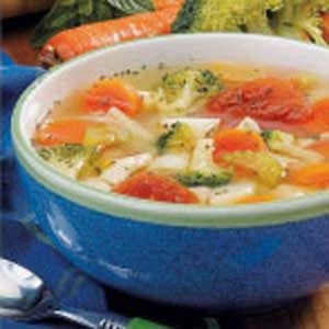 What is a recipe for chicken and vegetable soup?
