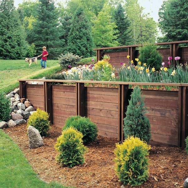 How to Build a Treated Wood Retaining Wall The Family ...