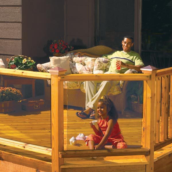 How to Build a Cedar Deck Railing with Glass The Family 