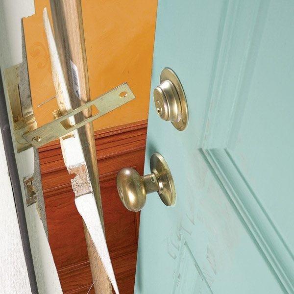 How do you reinforce a double entry door?