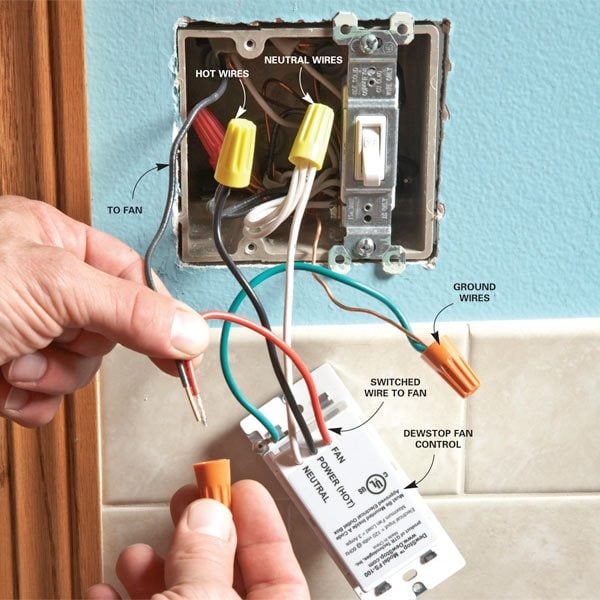 Prevent Mold with the DewStop Fan Switch | The Family Handyman phone jack wiring instructions 
