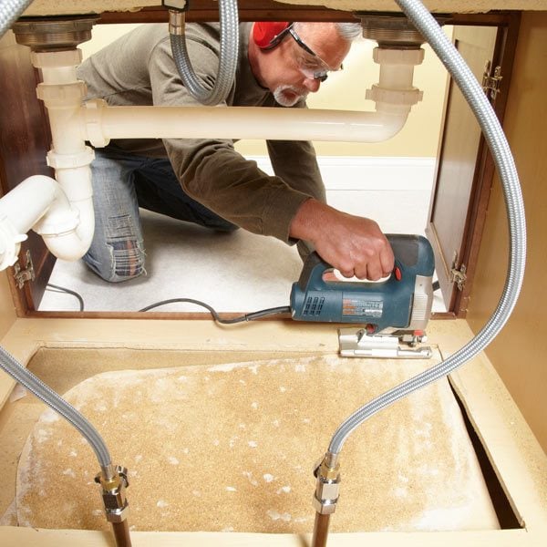 how to replace kitchen sink cabinet bottom