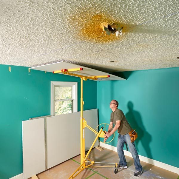 Why Remove Popcorn Ceiling When You Can Cover It With Drywall The Family Handyman