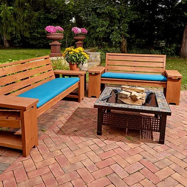 Perfect Patio Combo: Wooden Bench Plans With Built-in End ...