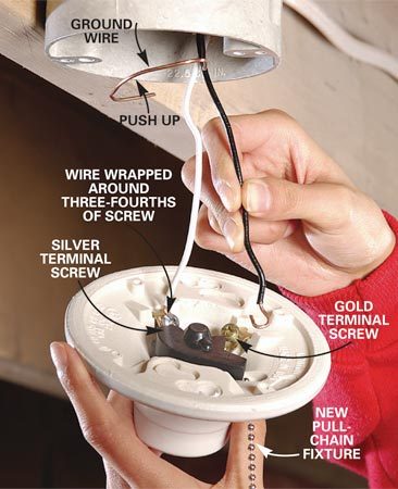 How to Replace A Pull-Chain Light Fixture | The Family Handyman