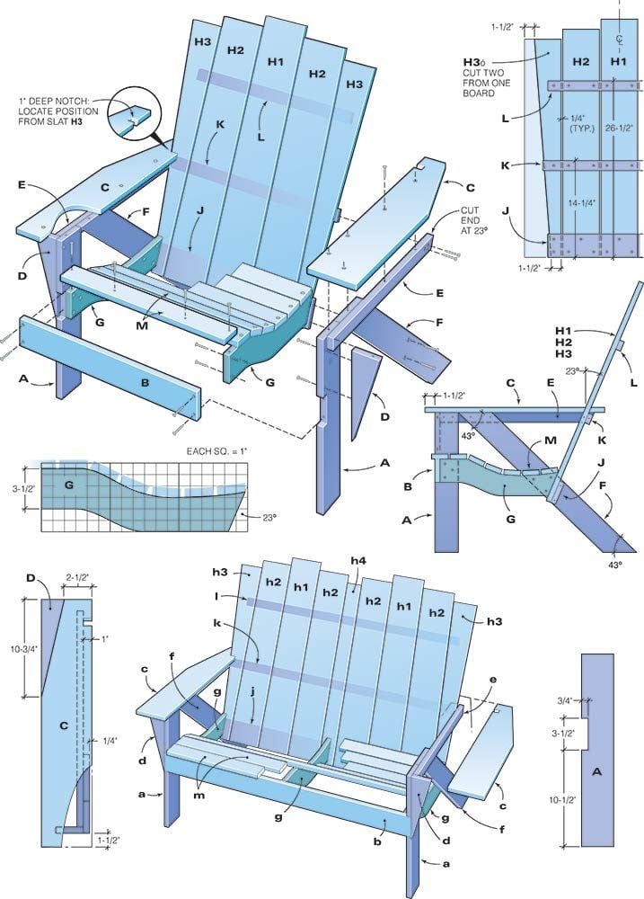 How to Make an Adirondack Chair and Love Seat The Family ...