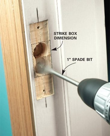 door lock security strike doors entry reinforce box drill holes faceplate