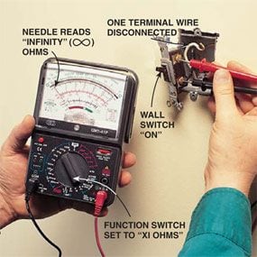 How to test a light switch with a digital multimeter How To Use A Digital Multimeter And Analog Multimeter Diy Family Handyman