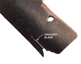 Lawn mower blades: inspect blade for cracks