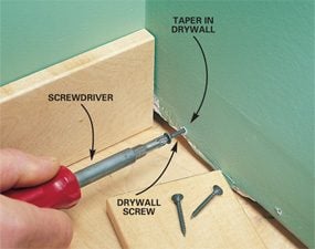 Adding screw in corner