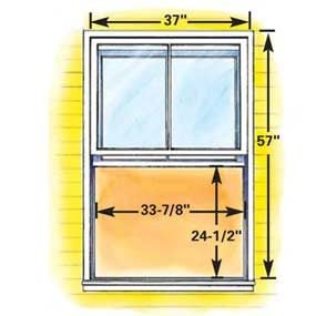 Minimum size double-hung egress window