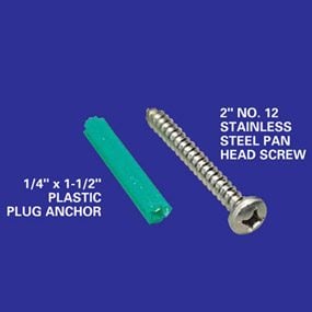 Plastic anchor and screw
