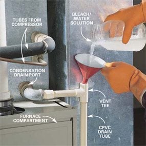 Clean a clogged drain - air conditioner cleaning