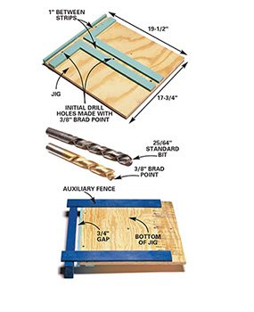 Use the drilling jig when you assemble the stackable shelves.