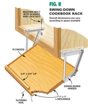 Dimensions for cookbook rack