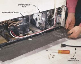 how to clean refrigerator condenser fan