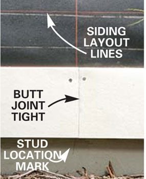 Butt the siding courses tight together