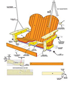 Figure A shows how to build a porch swing