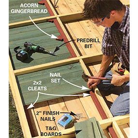Nail the 1x6 siding to the cleats