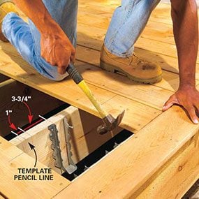 Lay out the position of the center 2x4