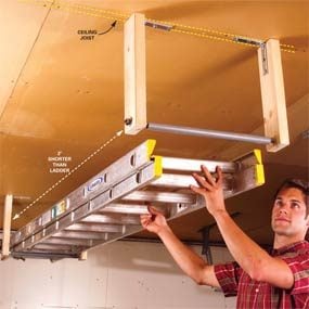 Easy Garage Storage Solutions Diy, Diy Overhead Garage Storage Pulley System