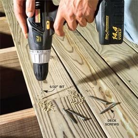 what size screws for decking screws or nails for deck