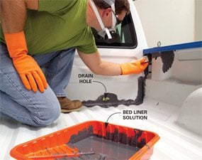 How To Brush On Bed Liner Paint In A Pickup Truck Diy Family Handyman