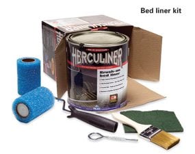 A number of different brush-on bedliner kits are available at auto parts stores and online.