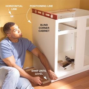 How To Install Kitchen Cabinets Diy, How To Install A Kitchen Cabinet Base