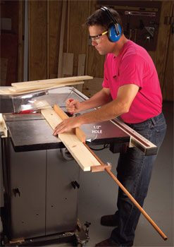 Table saw extension fence and stop block