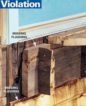 No flashing, deck joints rotting