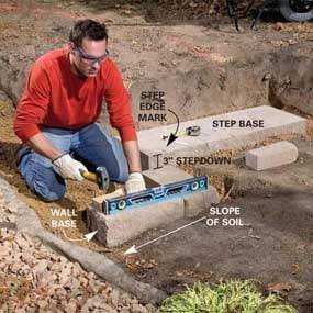 How To Build Stone Steps And Path Diy, How To Build Patio Block Steps