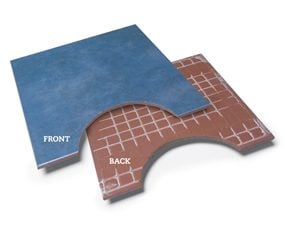 Semicircular cuts in ceramic tile