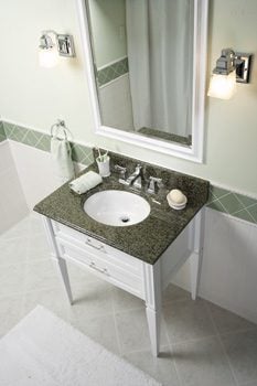 Bathroom with granite vanity top