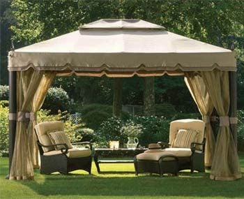 Screened canopy on lawn
