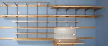 Flexible storage garage shelf brackets