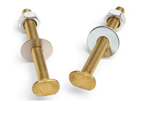 Metal toilet bolts: Solid brass resists corrosion