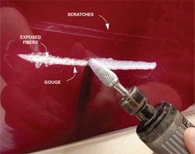 fiberglass scratch repair