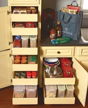 Rollouts in a pantry cabinet