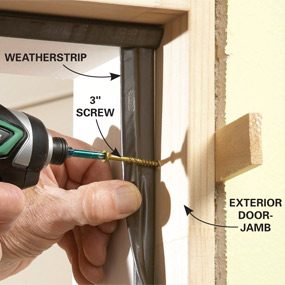 hanging doors door screws tips exterior woodworking tools familyhandyman diy hide wood stronger