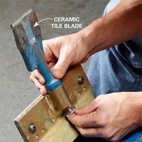Heavier ceramic tile blade on scraper