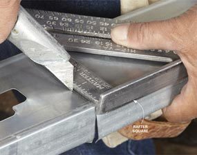 Scoring a steel stud with a utility knife