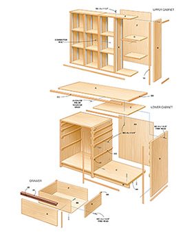 Figure A shows a cutaway drawing of the tool storage cabinets.