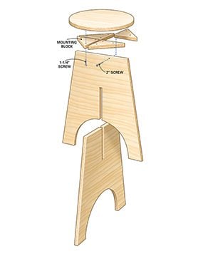 Assembly diagram of the jigsaw stool