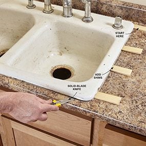 Replace A Sink Install New Kitchen Sink The Family Handyman