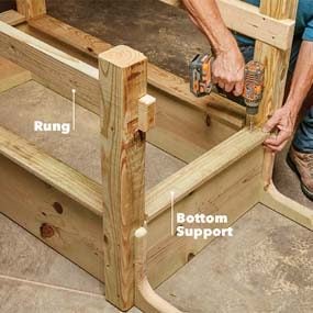 Install the rungs and supports