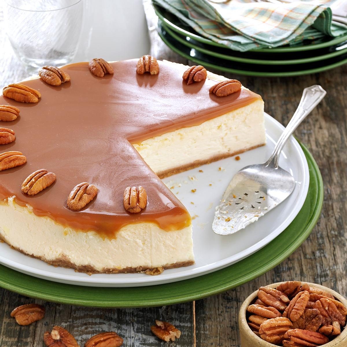 Caramel Praline Cheesecake Recipe | Taste of Home