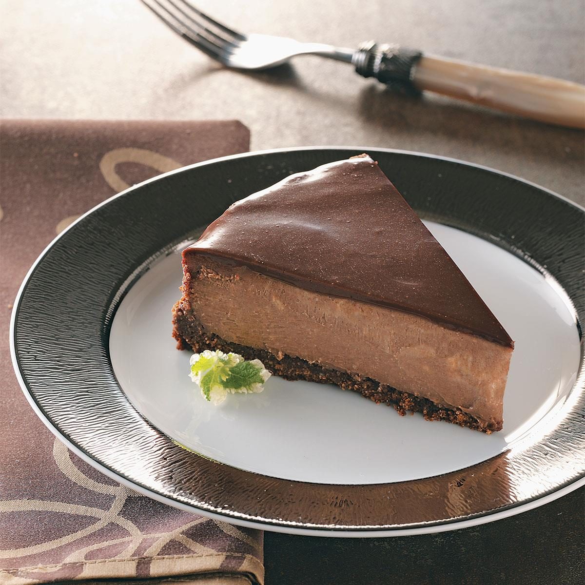 Chocolate-Topped Chocolate Cheesecake Recipe | Taste of Home
