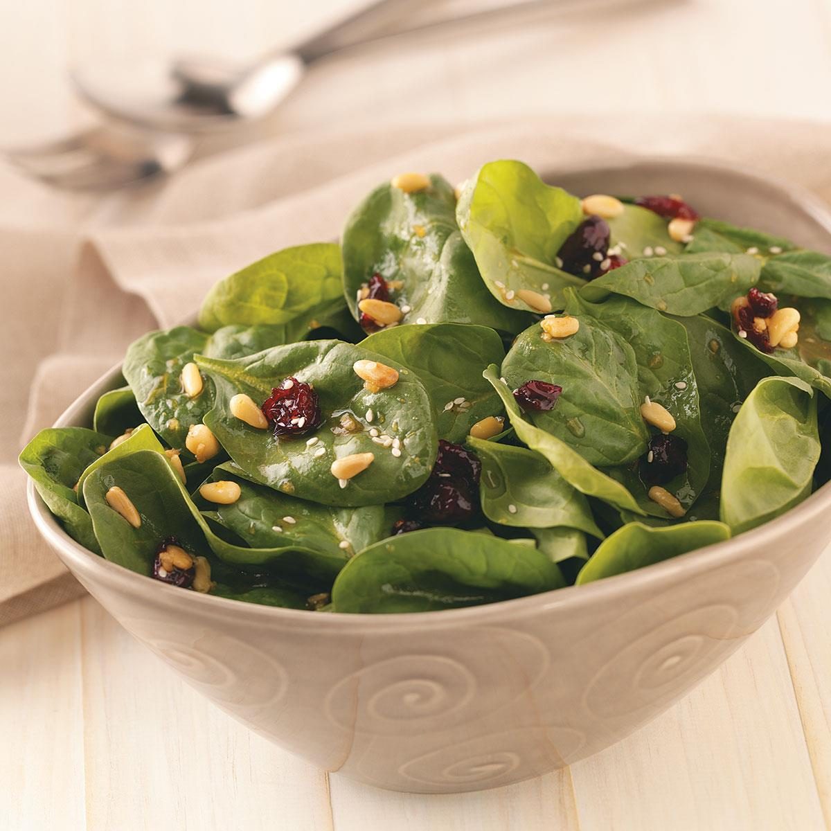 Curry-Cranberry Spinach Salad Recipe | Taste of Home